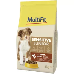   MultiFit Sensitive Hrană uscată pentru câini junior, cu miel și pui 4 kg