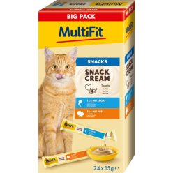   MultiFit XXL Recompense creamoase pentru pisici, cu somon și curcan 24x15g