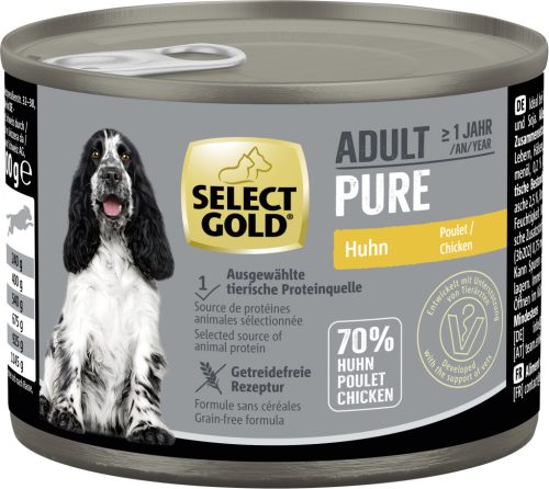Select Gold Hrană umedă pentru câini adulți, cu pui 200 g