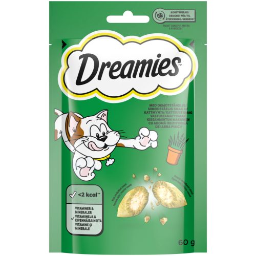 Dreamies Gustări pentru pisici cu aromă de Iarba pisicii 60g