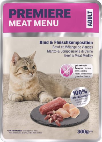 Premiere Meat Menu Hrană pentru pisici adulte cu vită 300 g