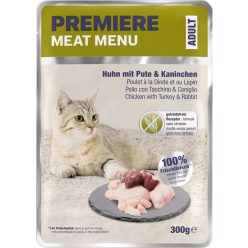   Premiere Meat Menu Hrană umedă pentru pisici adulte cu pasăre și iepure 300 g