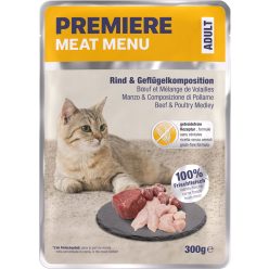   Premiere Meat Menu Hrană umedă pentru pisici adulte cu pasăre și vită 300 g