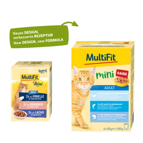 MultiFit Mini Ragout Hrană umedă pentru pisici mix 6x50 g