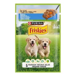   Friskies Junior Hrană umedă pentru câini, cu pui și morcovi în sos 85 g
