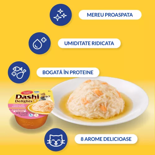 Ciao Dashi Delights Recompensă pentru pisici cu pui și somon 70 g