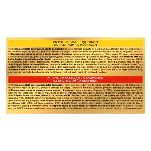 Gourmet Gold Delicii Suculente Hrană umedă pentru pisici, cu pui și vită 4x85 g