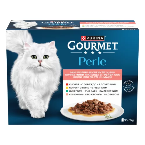 Gourmet Perle Hrană umedă pentru pisici mini fileuri în sos 12x85 g