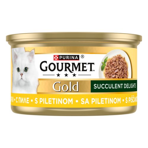 Gourmet Gold Delicii Suculente Hrană umedă pentru pisici, cu pui 85 g