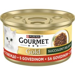   Gourmet Gold Delicii Suculente Hrană umedă pentru pisici, cu vită 85 g