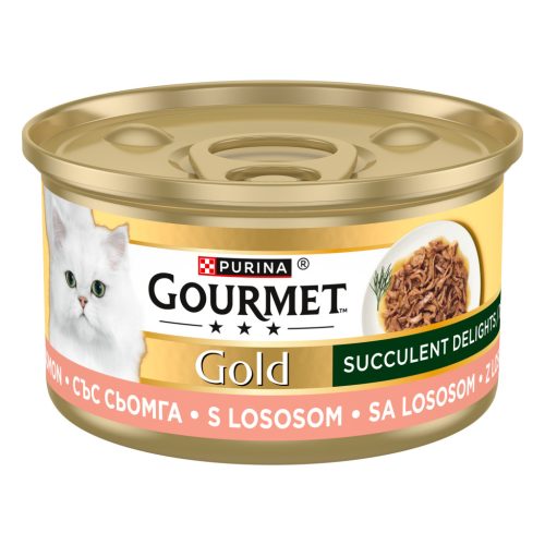 Gourmet Gold Delicii Suculente Hrană umedă pentru pisici, cu somon 85 g