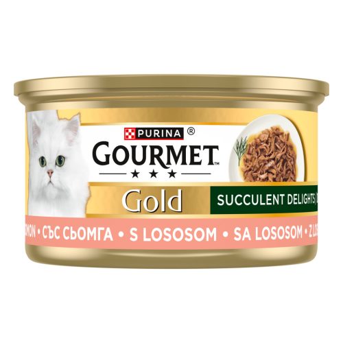 Gourmet Gold Delicii Suculente Hrană umedă pentru pisici, cu somon 85 g