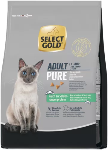 Select Gold Pure Hrană uscată pentru pisici adulte bogată in viermi de mătase 2,5 kg