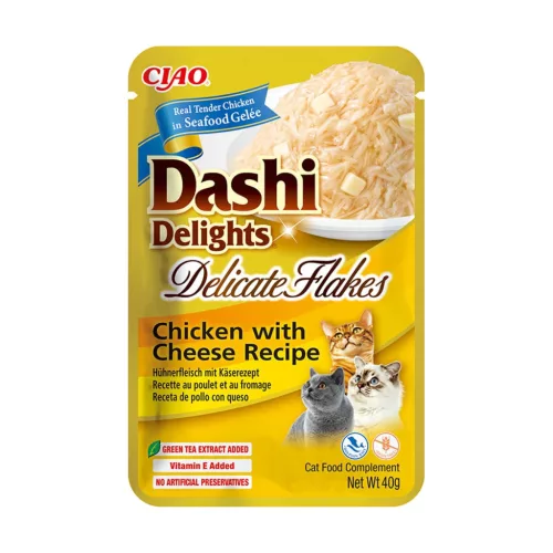 Ciao Dashi Delights Delicate Flakes Recompensă pentru pisici cu pui și brânză 40 g