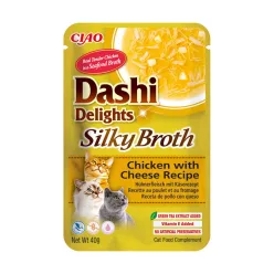   Ciao Dashi Delights Silky Broth Hrană umedă complementară pentru pisici cu pui și brânză 40 g