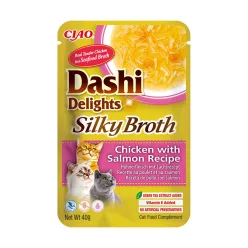   Ciao Dashi Delights Silky Broth Hrană umedă complementară pentru pisici cu pui și somon 40 g