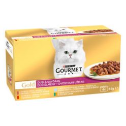   Gourmet Gold Duo Hrană umedă pentru pisici cu vită și pui 12x85 g