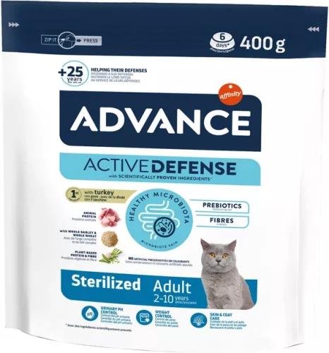 Advance Sterilized Hrană uscată pentru pisici sterilizate 400 g
