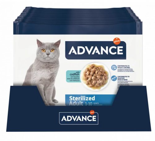 Advance Sterilized Hrană umedă pentru pisici sterilizate, cu cod 4x85g