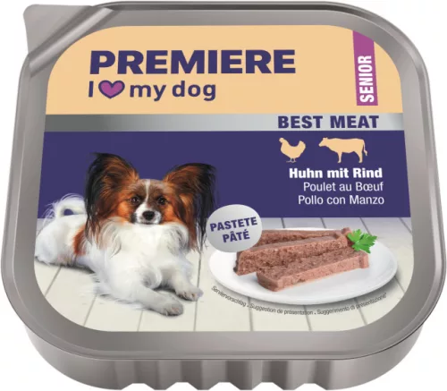 Premiere Best Meat Hrană umedă pentru câini senior, cu pui și vită 100 g