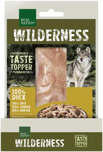 Real Nature Wilderness Topping pentru câini cu file de rață 60 g