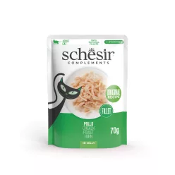   Schesir Hrană umedă complementară pentru pisici adulte cu pui în aspic 70 g