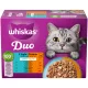 Whiskas Duo Hrană umedă pentru pisici adulte, selecții de pește și carne 12 x 85 g