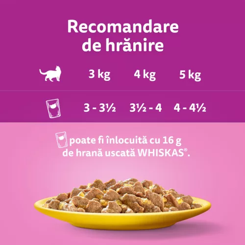 Whiskas Hrană umedă pentru pisici adulte, mix pasăre în aspic 120 x 85 g