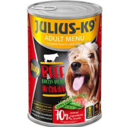   Julius K9 Hrană umedă pentru câini adulți cu vită și mazăre 1,24 kg