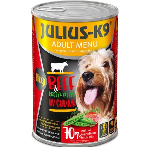 Julius K9 Hrană umedă pentru câini adulți cu vită și mazăre 1,24 kg