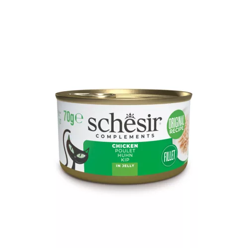 Schesir Hrană umedă complementară pentru pisici adulte cu pui în aspic 70 g