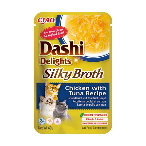 Ciao Dashi Delights Silky Broth Hrană umedă complementară pentru pisici cu pui și ton 40 g