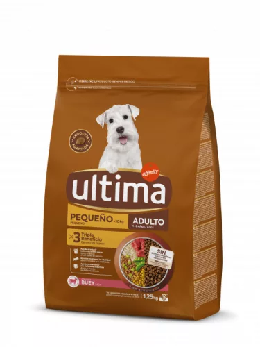 Ultima Mini Adult Hrană uscată pentru câini adulți cu vită 1,25 kg