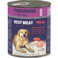   Premiere Best Meat Hrană umedă pentru câini senior, cu vită și pui 800 g