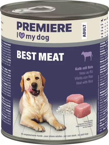 Premiere Best Meat Hrană umedă pentru câini adulți, cu vițel 800 g