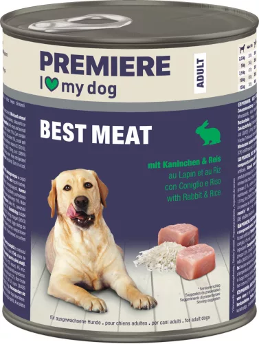 Premiere Best Meat Hrană umedă pentru câini adulți, cu iepure 800 g