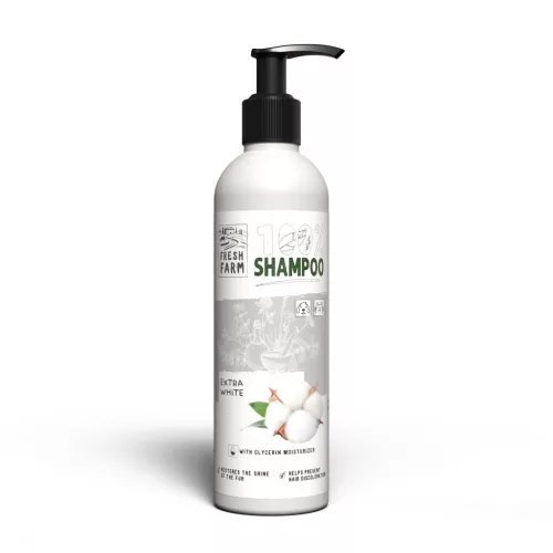Fresh Farm Extra White Șampon pentru câini și pisici cu blană albă 250 ml
