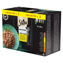   Sheba Delikatesse Hrană umedă pentru pisici cu mix carne în aspic 12x85 g