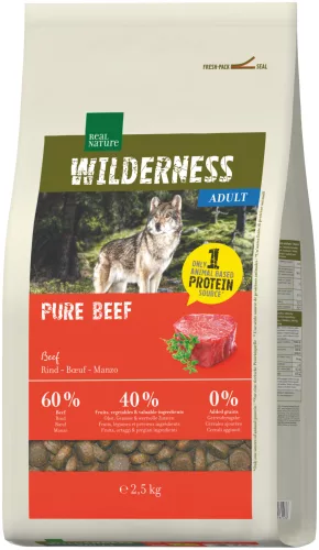 Real Nature Wilderness Hrană uscată pentru câini adulți, cu vită 2,5 kg