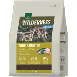   Real Nature Wilderness Hrană uscată pentru câini junior, cu pui și somon 2,5 kg