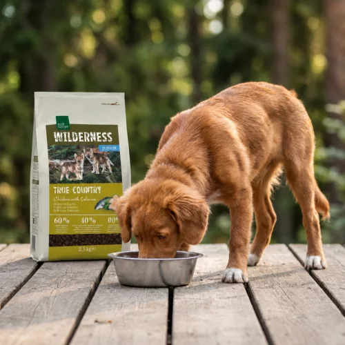 Real Nature Wilderness Hrană uscată pentru câini junior, cu pui și somon 2,5 kg