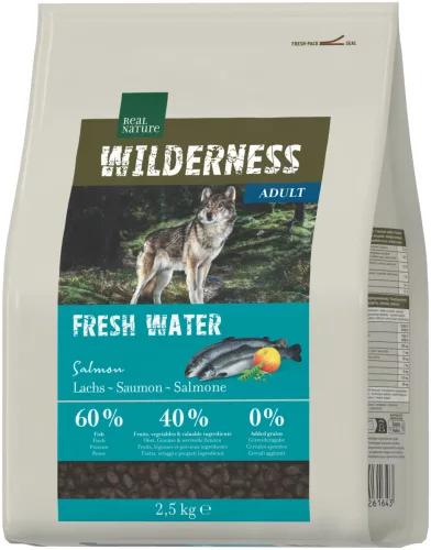 Real Nature Wilderness Hrană uscată pentru câini adulți, cu somon 2,5 kg