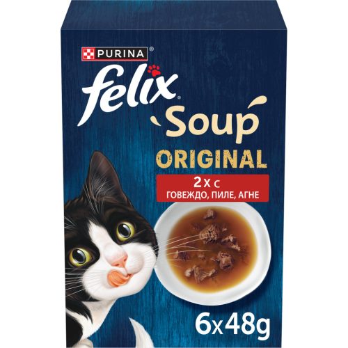 Felix Soup Farm Selection Hrană umedă pentru pisici 6x48 g