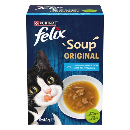 Felix Soup Fish Selection Hrană umedă pentru pisici 6x48 g
