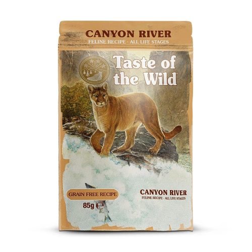 Taste of the Wild Canyon River Hrană umedă pentru pisici cu păstrăv, pui și curcan în sos 85 g