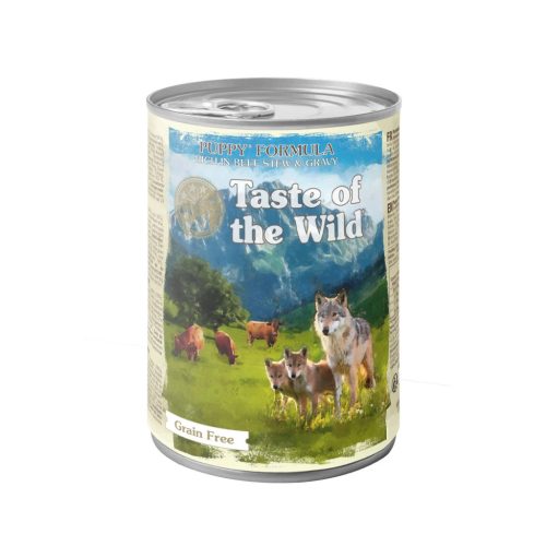 Taste of the Wild Hrană umedă pentru câini juniori cu vită în sos 390 g
