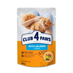 Club 4 Paws Hrană umedă pentru pisici adulte cu somon 85 g