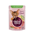 Delickcious Bucățele cu miel, piept de pui și fasole verde în aspic 85 g