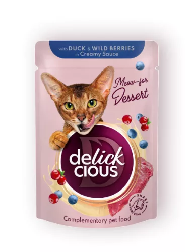 Delickcious Bucățele cu rață și fructe de pădure în sos cremos 80 g