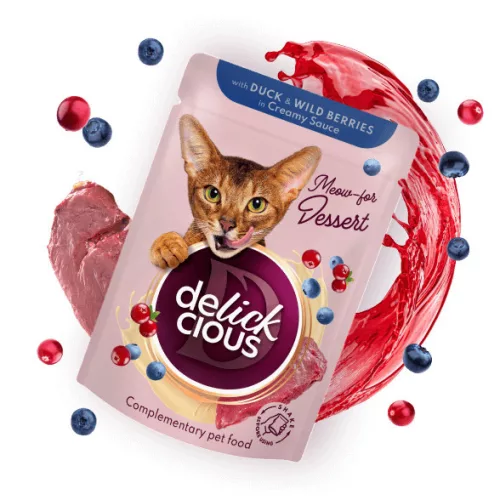 Delickcious Bucățele cu rață și fructe de pădure în sos cremos 80 g